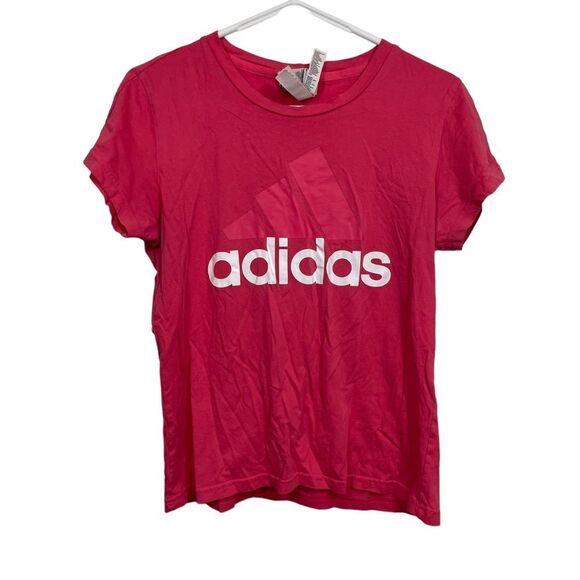 Adidas Pink Short Sleeve Graphic Athletic T-Shirt - Picture 1 of 4